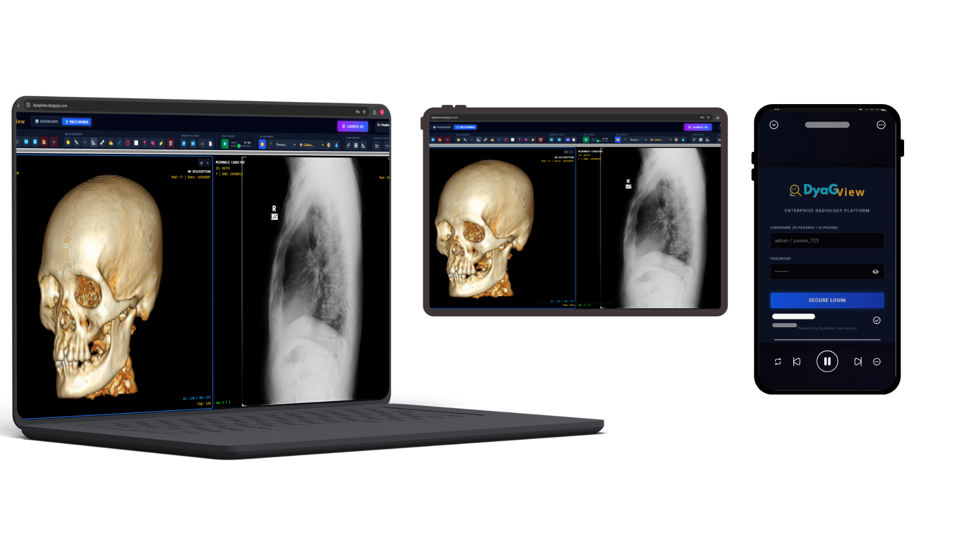 DyaGView on Multiple Devices (PC, Tablet, Mobile)